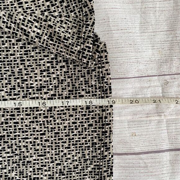 Express women M pull on flare print skirt w/elastic waist tan black white - Picture 5 of 6